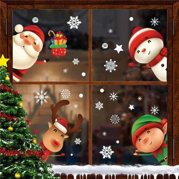 XIMISHOP 82PCS Christmas Snowflake Window Clings Stickers for Glass, Xmas - Picture 6 of 7
